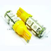 Pingo T10 com 09 leds, Amarelo 360º, 2X Unidade / 12V.